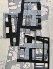 Urban Scramble II:monoprint, collagraph:30x22