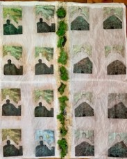 Mildred Bachrach %22 Fiore Residency%22  2019; photos, laminate, moss, : 6' x4'