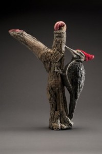 Meryl H. Ruth, "Ra-ta-tat Tea, A Ceramic Teapot," 2012, stoneware clay, glazes, red feathers, 14 x 8.5 x 4 in.