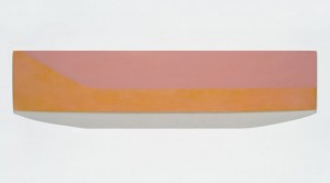 Bridget Spaeth, "Congruence," 2012, acrylic media and polyurethane on bent wood panel, 36 x 7.25 x 3 in.
